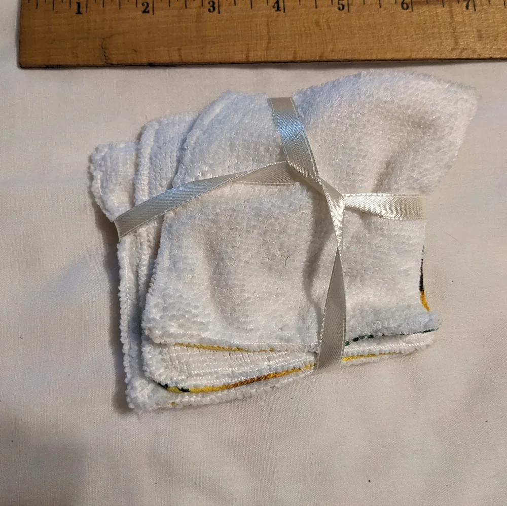 3 Microfiber Sunflower Makeup Removers Handmade Hand Crafted